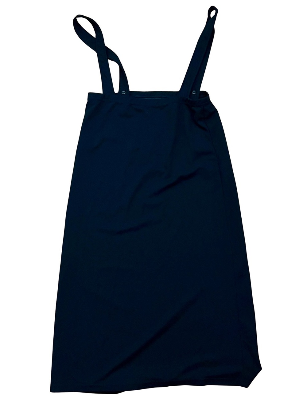 Black Maternity Suspender Midi Skirt Convertible Over Bump - Picture 3 of 5